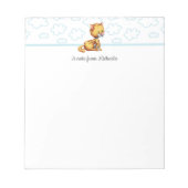 Cute Whimsical Blue Oranje Cat Notitieblok (Voorkant)