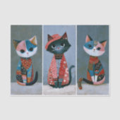 Cute Whimsical Boho Katten Set, Pastel EV6R Decoup Tissuepapier (Voorkant)