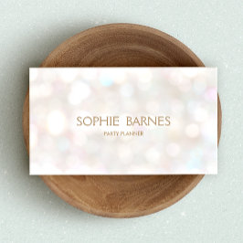 Cute Whimsical Bokeh Event Party Planner Visitekaartje
