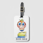 Cute whimsical Book Nerd Bagagelabel (Voorkant (verticaal))