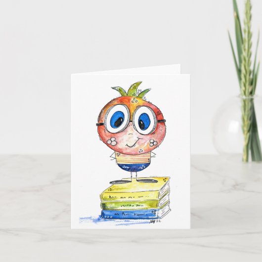Cute whimsical Book Nerd Kaart (Voorkant)