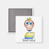 Cute whimsical Book Nerd Magneet (Voorkant / Achterkant)