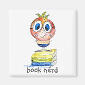 Cute whimsical Book Nerd Magneet (Voorkant)