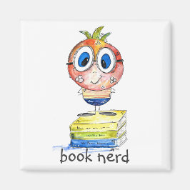 Cute whimsical Book Nerd Magneet