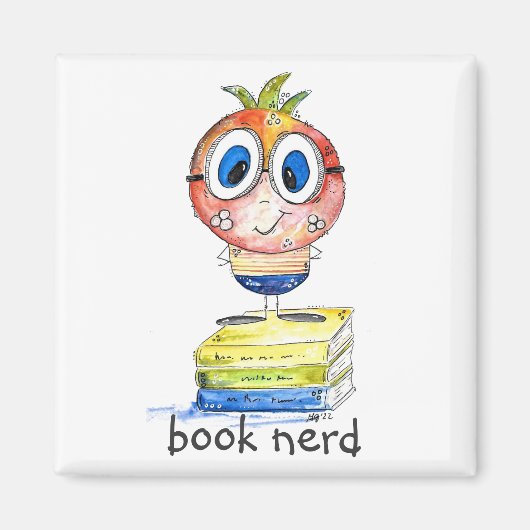 Cute whimsical Book Nerd Magneet (Voorkant)