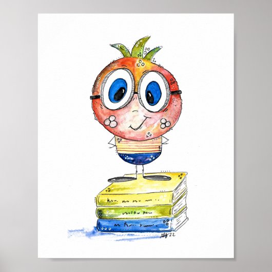 Cute whimsical Book Nerd Poster (Voorkant)