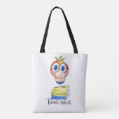 Cute whimsical Book Nerd Tote Bag (Achterkant)