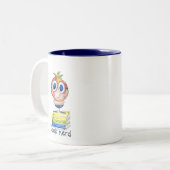 Cute whimsical Book Nerd Tweekleurige Koffiemok (Voorkant links)