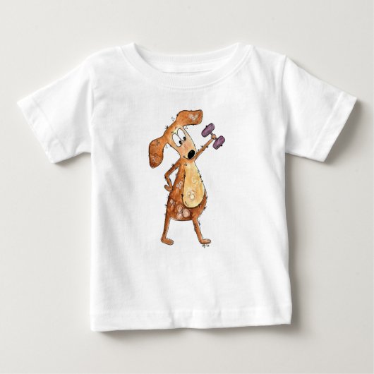 Cute Whimsical Brown Dog Lifgewicht (Voorkant)