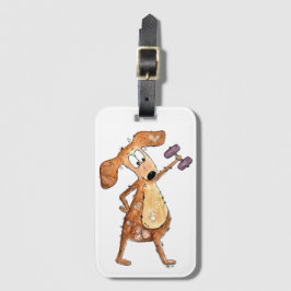 Cute Whimsical Brown Dog Lifgewicht Bagagelabel
