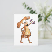 Cute Whimsical Brown Dog Lifgewicht Briefkaart (Staand voorkant)