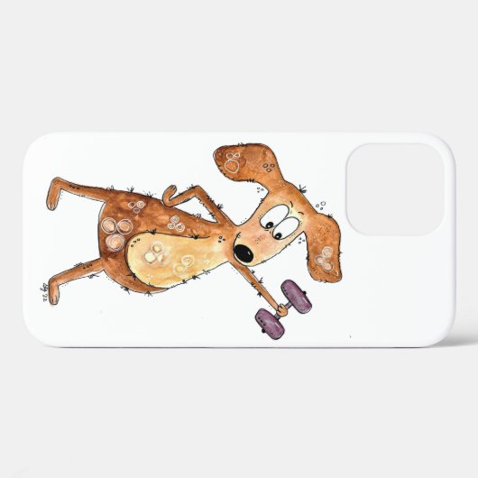 Cute Whimsical Brown Dog Lifgewicht Case-Mate iPhone Case (Achterkant (horizontaal))