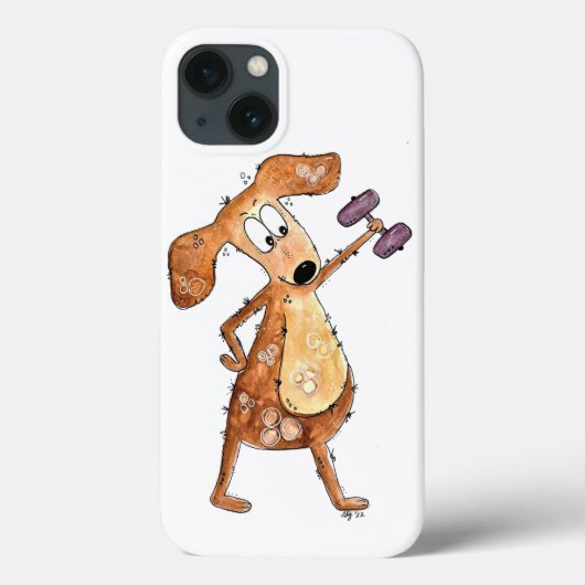 Cute Whimsical Brown Dog Lifgewicht Case-Mate iPhone Case (Achterkant)