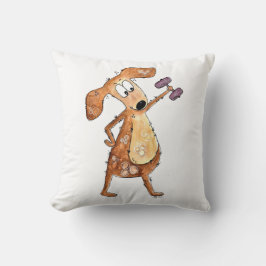 Cute Whimsical Brown Dog Lifgewicht Kussen