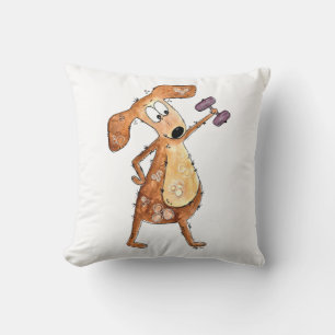 Cute Whimsical Brown Dog Lifgewicht Kussen