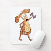 Cute Whimsical Brown Dog Lifgewicht Muismat (Met muis)