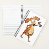 Cute Whimsical Brown Dog Lifgewicht Notitieboek (Binnen)
