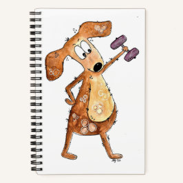 Cute Whimsical Brown Dog Lifgewicht Notitieboek