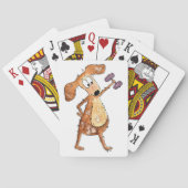 Cute Whimsical Brown Dog Lifgewicht Pokerkaarten (Achterkant)