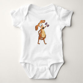 Cute Whimsical Brown Dog Lifgewicht Romper
