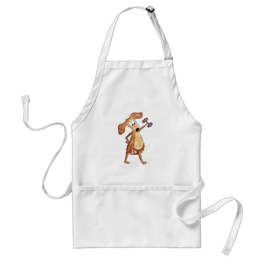 Cute Whimsical Brown Dog Lifgewicht Standaard Schort (Voorkant)