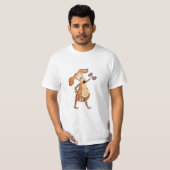 Cute Whimsical Brown Dog Lifgewicht T-shirt (Voorkant volledig)