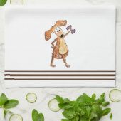 Cute Whimsical Brown Dog Lifgewicht Theedoek (Gevouwen)