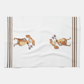 Cute Whimsical Brown Dog Lifgewicht Theedoek (Horizontaal)