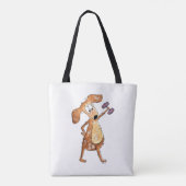 Cute Whimsical Brown Dog Lifgewicht Tote Bag (Achterkant)