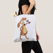 Cute Whimsical Brown Dog Lifgewicht Tote Bag (Dichtbij)