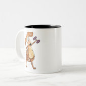 Cute Whimsical Brown Dog Lifgewicht Tweekleurige Koffiemok (Voorkant links)