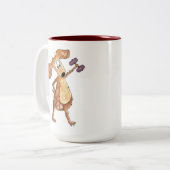 Cute Whimsical Brown Dog Lifgewicht Tweekleurige Koffiemok (Voorkant links)