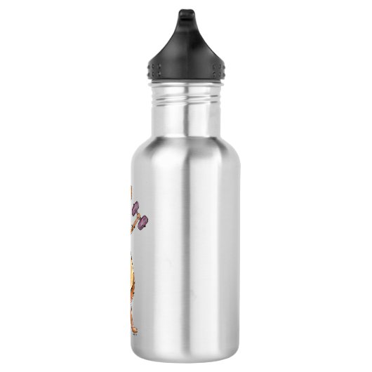 Cute Whimsical Brown Dog Lifgewicht Waterfles (Rechts)