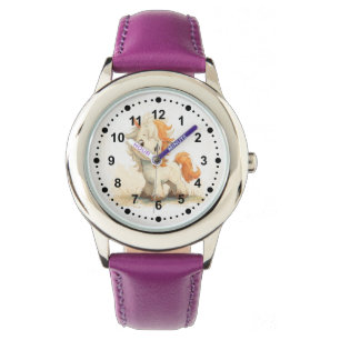 Cute Whimsical Brown Pony Horse Kinder Horloge