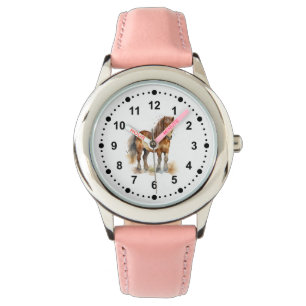 Cute Whimsical Brown Pony Horse Kinder Horloge