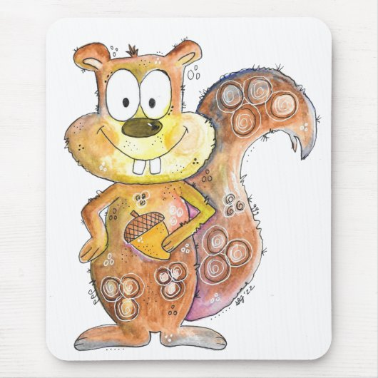 Cute Whimsical Brown Squirrel Muismat (Voorkant)