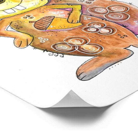 Cute Whimsical Brown Squirrel Poster (Hoek)