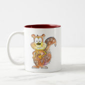 Cute Whimsical Brown Squirrel Tweekleurige Koffiemok (Links)