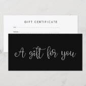 Cute whimsical calligraphy gift certificate (Voorkant / Achterkant)