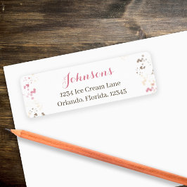 Cute Whimsical Calligraphy Sprinkle Return Address Etiket