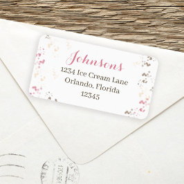 Cute Whimsical Calligraphy Sprinkle Return Address Etiket