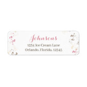 Cute Whimsical Calligraphy Sprinkle Return Address Etiket (Voorkant)