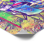 Cute Whimsical Camper Trailer and Beagle Poster (Hoek)