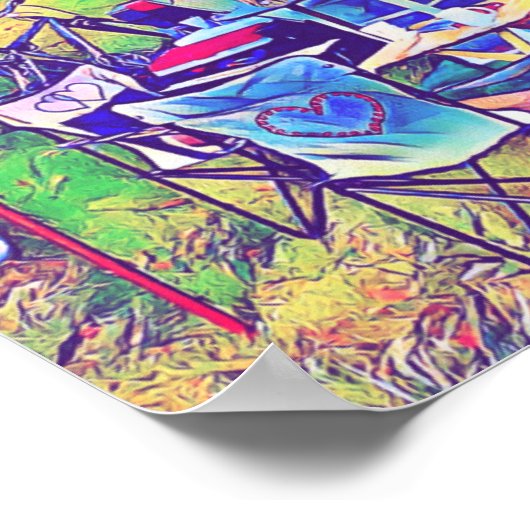 Cute Whimsical  Camper Trailer and Beagle Poster (Hoek)