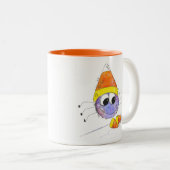 Cute Whimsical Candy Corn Spider Tweekleurige Koffiemok (Voorkant rechts)