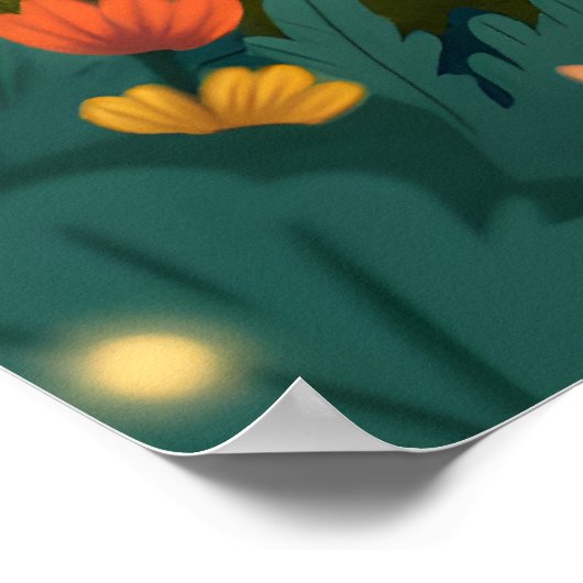 Cute Whimsical Cartoon Fox Poster (Hoek)