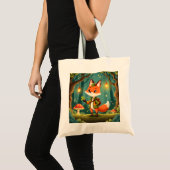 Cute Whimsical Cartoon Fox Tote Bag (Voorkant (product))
