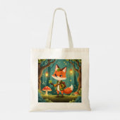 Cute Whimsical Cartoon Fox Tote Bag (Achterkant)