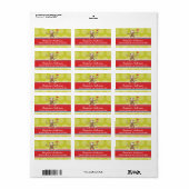 Cute Whimsical Cartoon Monkey Adresetiketten Etiket (Full Sheet)