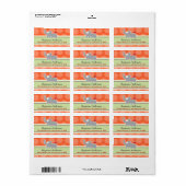 Cute Whimsical Cartoon Rhinoceros Adresetiket Etiket (Full Sheet)